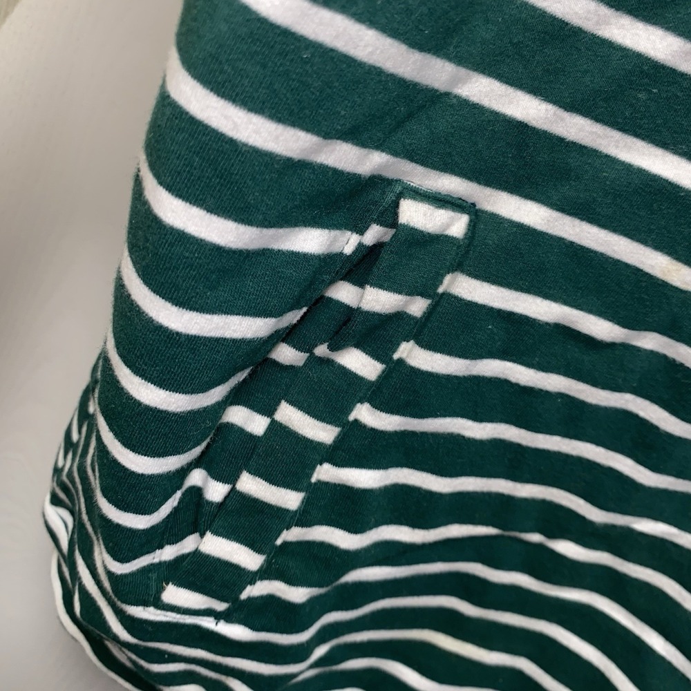 Women's & Colorblock Striped Double Hoodie Sweatshirt Green And Mustard Small - Picture 6 of 11